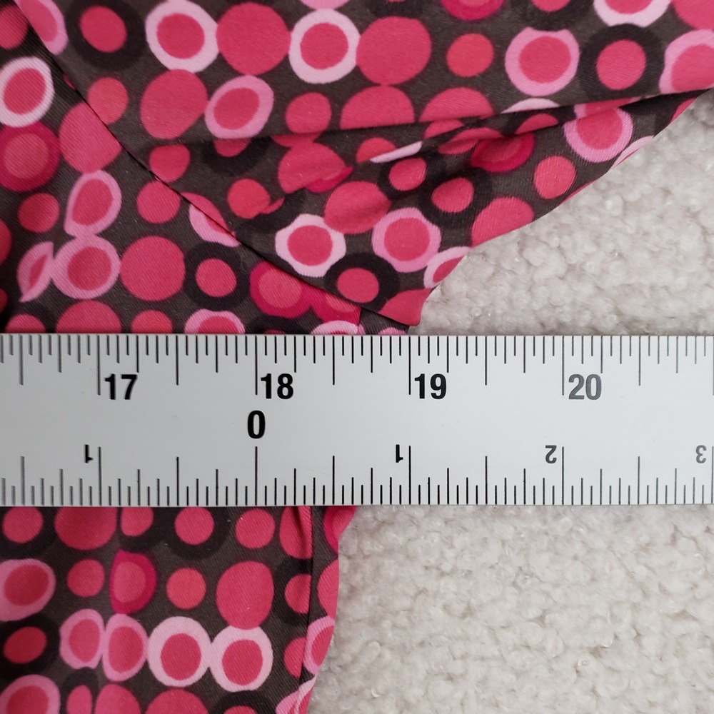 Sigrid Olsen Coat Womens 6 Brown Pink Circle Print Stretch Retro Longline Jacket - Picture 6 of 11